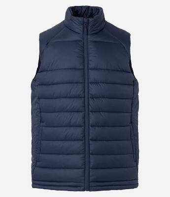 Colete Puffer Esportivo com Gola Alta e Gomos