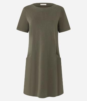 Vestido T-shirt Curto em Viscose com Bolsos Laterais