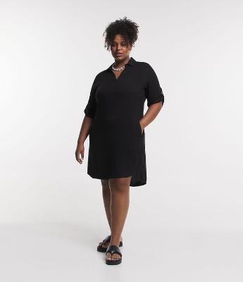 Vestido Curto em Viscose com Bolsos Curve & Plus Size