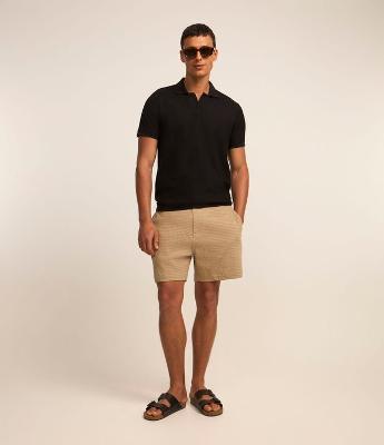 Bermuda Slim em Algodão com Textura e Bolsos