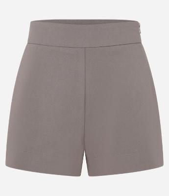 Short em Bengaline com Zíper Tratorado na Lateral