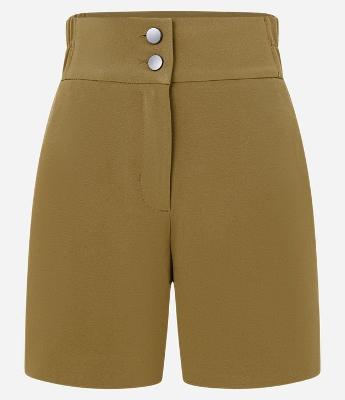 Short Alfaiatado com Cós Elástico e Abotoamento Duplo