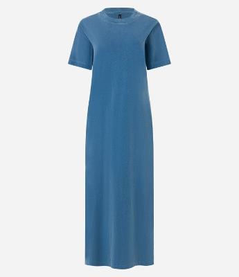 Vestido New Midi em Meia Malha com Fenda Lateral