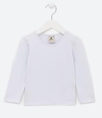 Blusa Infantil Básica em Cotton - Tam 1 a 5 anos