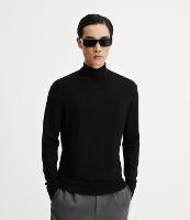 Suéter Slim em Tricô com Textura e Gola Alta - 1