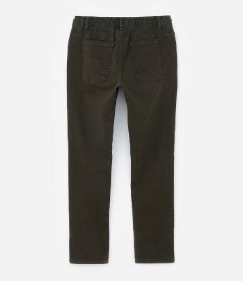 Calça Slim em Sarja com Elastano e Cós Elástico