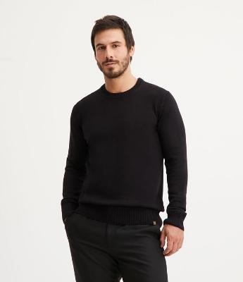 Suéter Comfort Básico em Tricô com Textura Canelada