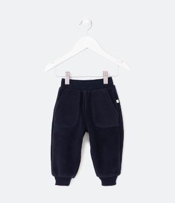 Calça Básica Infantil com Bolsos e Punhos - Tam 0 a 18 meses