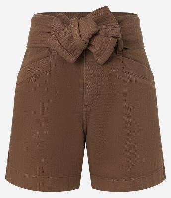 Short Curto em Sarja com Elastano e Cinto Faixa