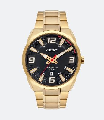 Relógio Orient Analógico com Pulseira e Caixa em Aço Dourado MGSS1178-P2KX