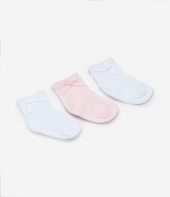 Kit com 3 Meias Bebê Texturizada - Tam 0 a 12 meses