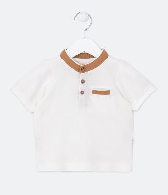 Camisa Polo Infantil com Detalhes Contrastantes - Tam 0 a 18 Meses