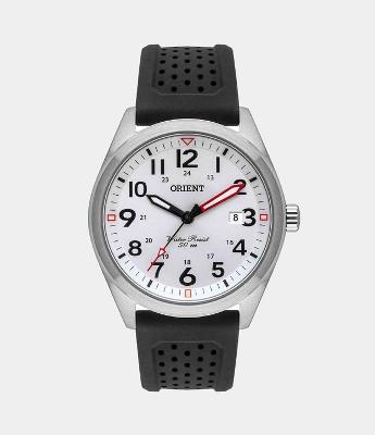 Relógio Orient Analógico com Pulseira Silicone e Caixa em Aço MBSP1028 S2PX