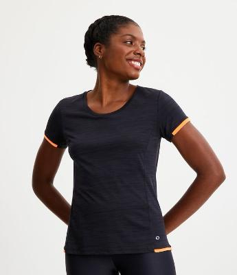 Camiseta Esportiva em Poliamida com Viés Contrastante