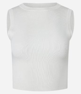 Blusa Regata Cropped em Viscose Canelada