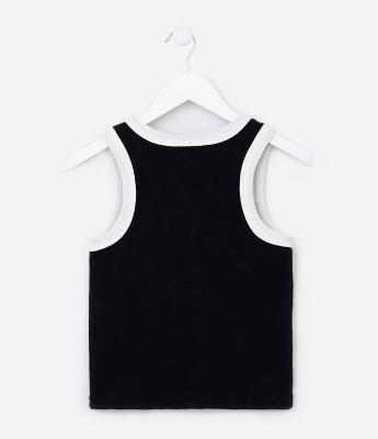 Regata Cropped  Infantil com Viés Contrastante - Tam 5 a 14 anos