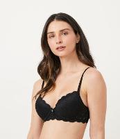 Sutiã Base Básico em Renda Rústica com Bojo Oco - 1