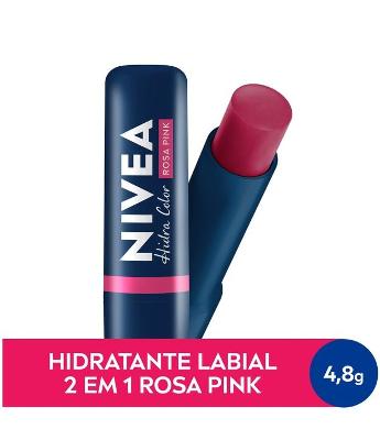 Hidratante Labial Hidra Color 2 em 1 Rosa Pink 4,8g Nivea