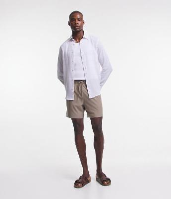 Bermuda de Banho com Cós Elástico e Bolsos