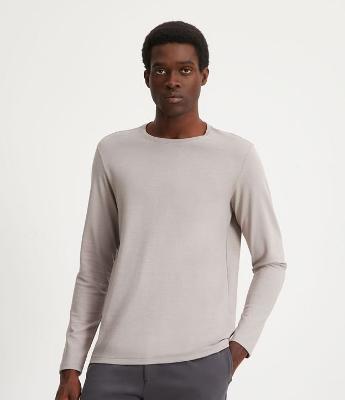 Camiseta Slim em Algodão Canelado com Manga Longa