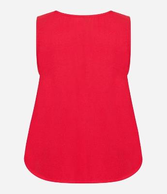 Blusa Regata em Crepe com Decote Redondo