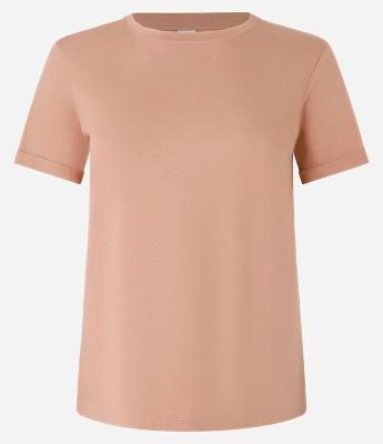 Camiseta Regular em Algodão com Manga Dobrada