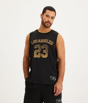 Regata Esportiva de Basquete com Textura e Estampa Los Angeles 23