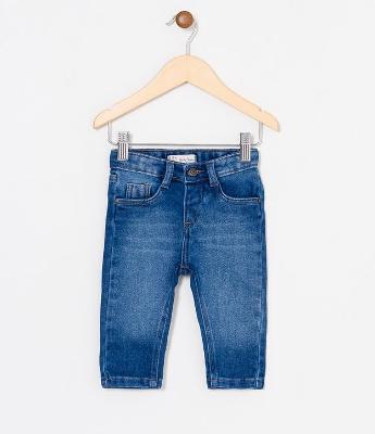 Calca Infantil em Jeans Skinny - Tam 0 a 18 meses