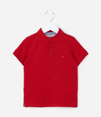 Camiseta Manga Curta Infantil com Bordado no Peito - Tam 1 a 5 anos