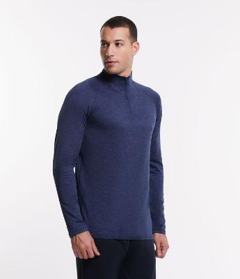 Camiseta Térmica Esportiva com Zíper na Gola e Recortes