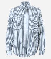 Camisa Jeans com Bolsos e Estampa de Listras - 3