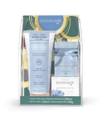 Kit Loção Hidratante 200ml Colônia 20ml Sabonete 90G Necessaire Blue  Giovanna Baby