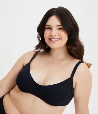 Biquíni Top Meia Taça em Poliamida com Textura Curve & Plus Size