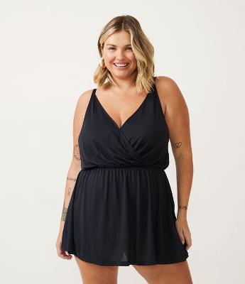 Saída de Praia Vestido com Decote Cruzado Curve & Plus Size