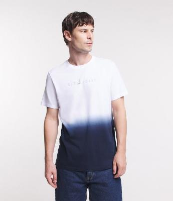 Camiseta Regular em Algodão com Estampa Tie Dye e Lettering