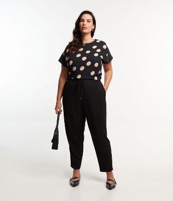 Calça Fluida com Elástico e Amarração Curve & Plus Size