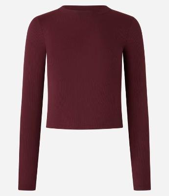 Blusa Manga Longa em Ribana de Poliamida