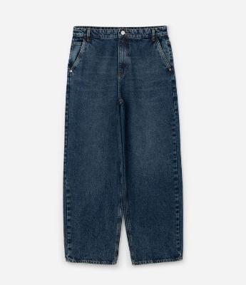 Calça Super Baggy em Jeans com Bolso Faca Frontal