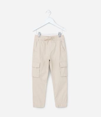 Calça Jogger Infantil com Bolsos Cargo - Tam 5 a 14 anos