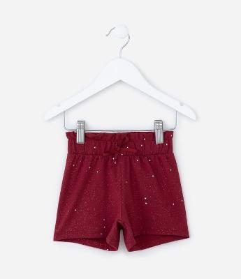 Short Clochard Infantil em Algodão com Brilhinhos - Tam 1 a 5 anos