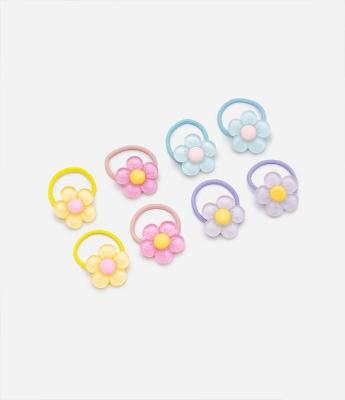 Kit 08 Elásticos de Cabelo Infantil com Flor