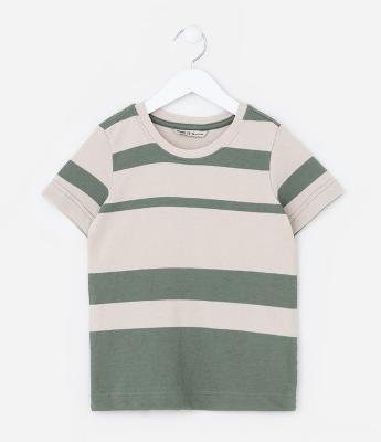 Camiseta Infantil com Estampa de Bloco de Cores - Tam 5 a 14 anos