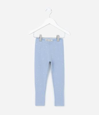 Calça Legging Infantil em Cotton com Brilhinhos - Tam 1 A 5 Anos