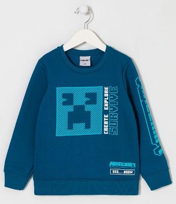 Blusão Infantil com Estampa Minecraft - Tam 5 a 14 Anos