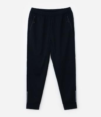Calça Esportiva em Tecido Texturizado com Zíper nos Bolsos