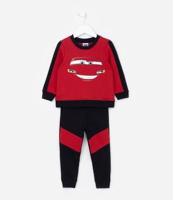 Conjunto Infantil em Moletom Quentinho com Estampa Relâmpago McQueen - Tam 2 a 5 anos