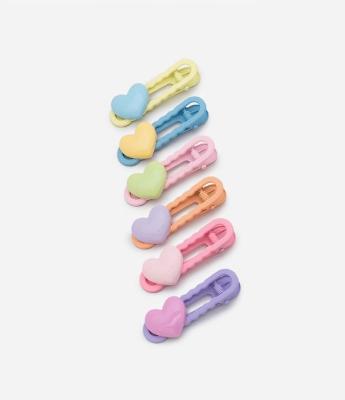 Kit 06 Presilhas de Cabelo Infantil com Coração - Tam U