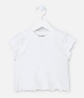 Blusa Infantil em Cotton com Brilhinhos - Tam 1 a 5 Anos