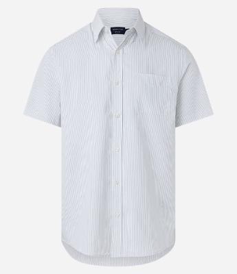Camisa Listrada em Fibra de Bambu com Bolso