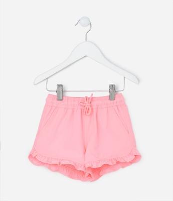 Short Infantil em Microfibra com Babadinho - Tam 1 a 5 Anos
